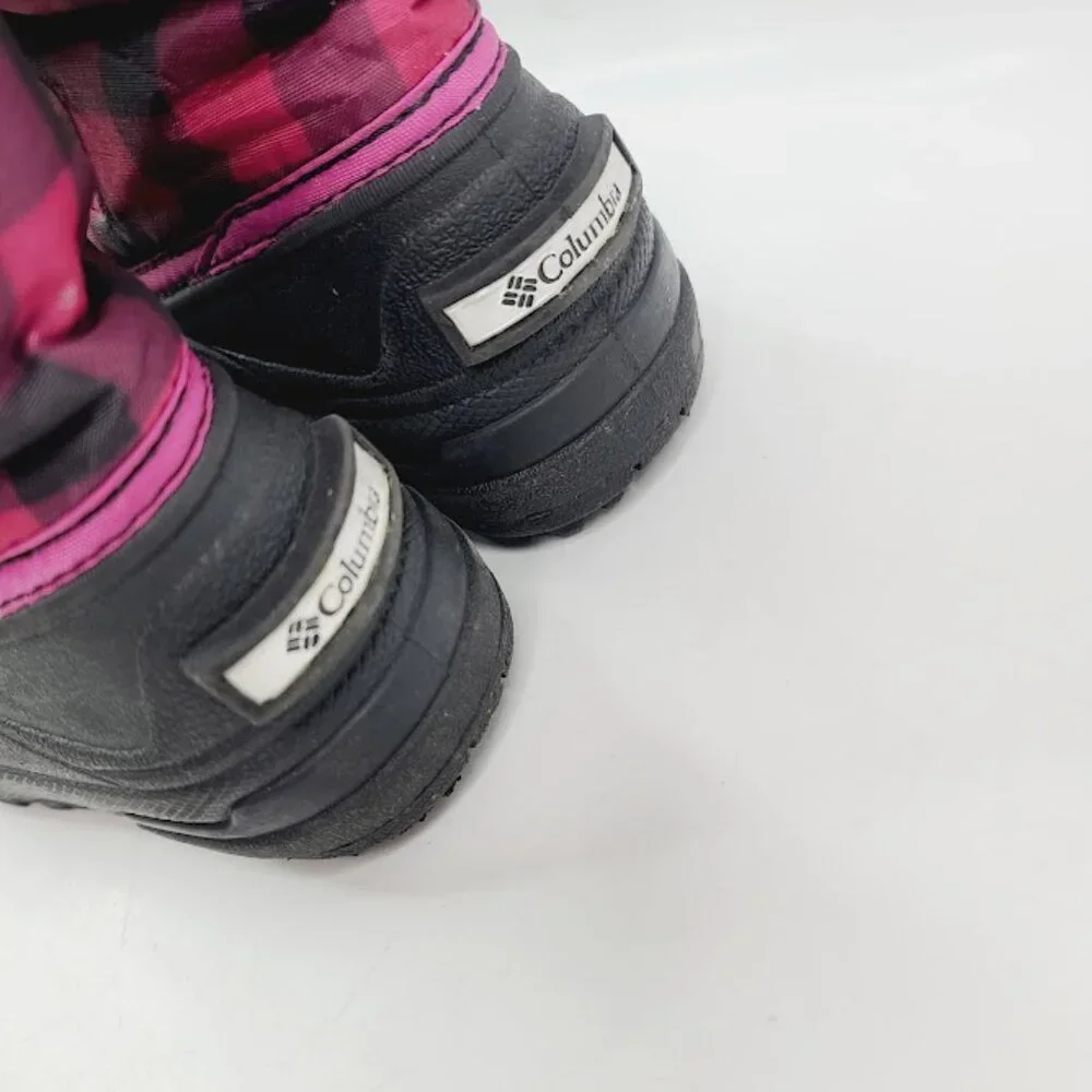 Sorel‎ Girl's Red Black Powder Dug BC1281-011 Plaid Outdoor Ankle Snow Boot 12